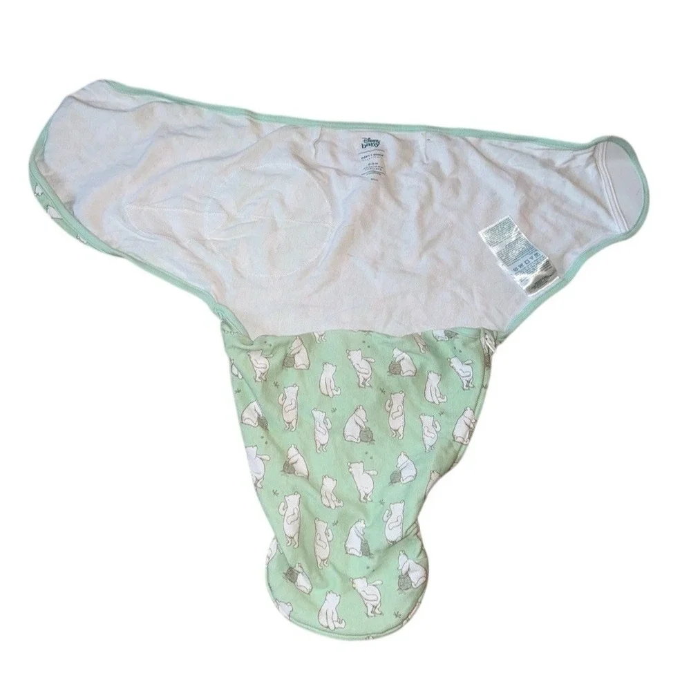 aden anais Disney Baby Winnie the Pooh Easy Swaddle Wrap 0-3M Green 100% cotton